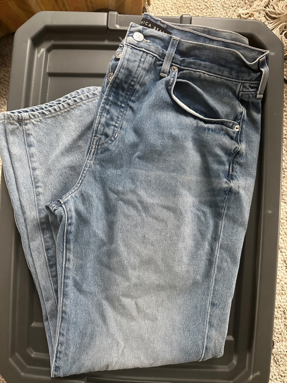 Veronica Beard Light Blue Straight Leg Jeans